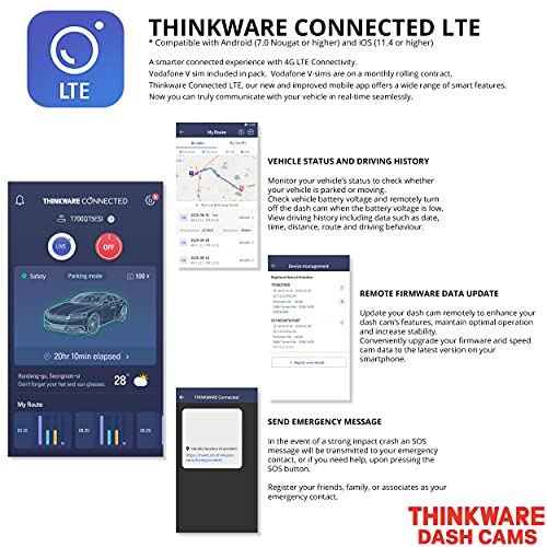 Thinkware T700 Dash Cam Full HD 1080p - Front and Rear Car Dash Camera with Built-in Wi-fi, 4G LTE Connectivity, Super… - Image 6