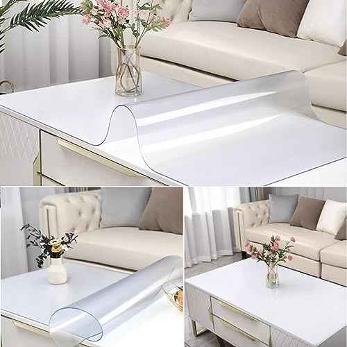Nappe transparente en PVC mat lavable protégeant la table du restaurant