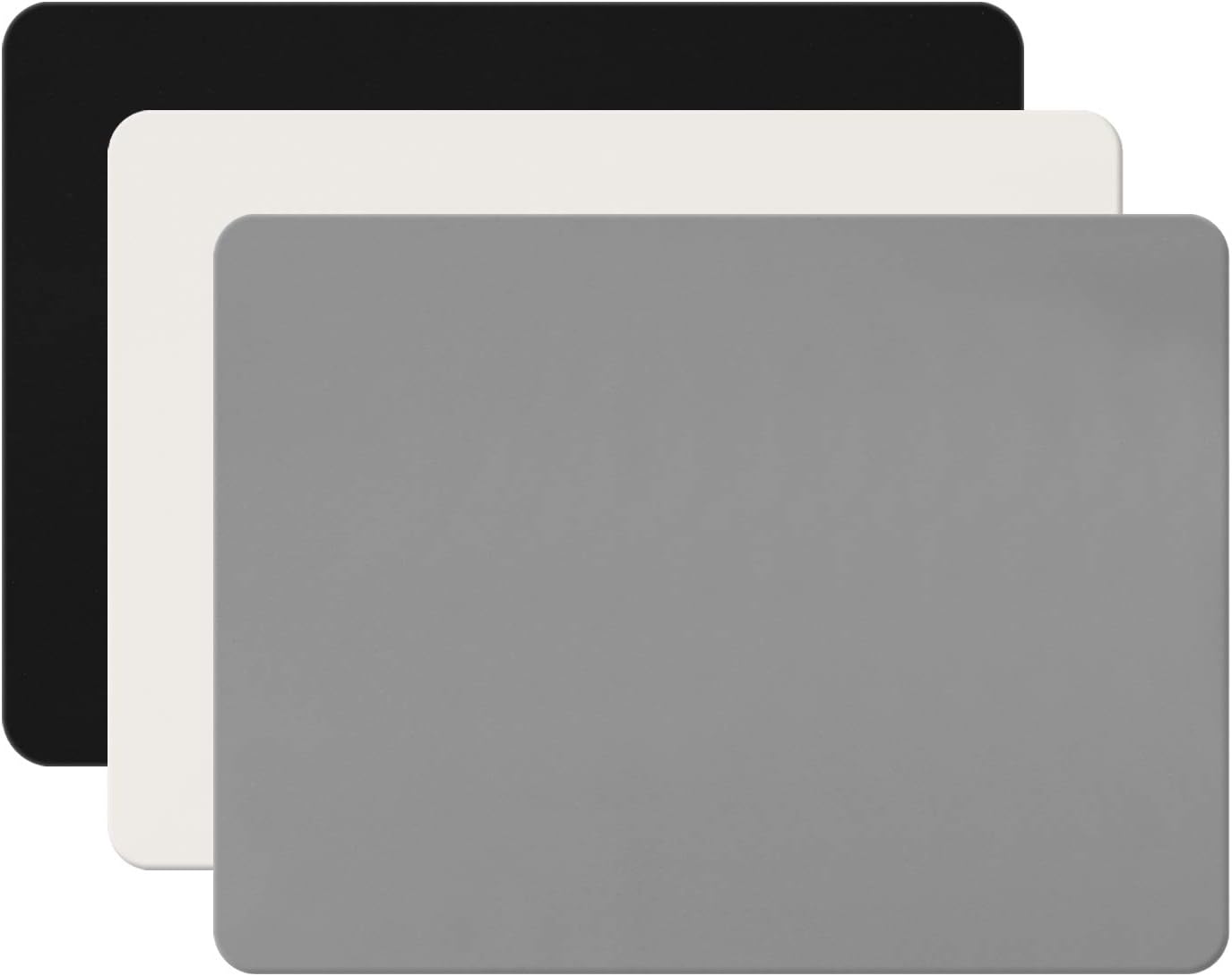 Gartful 3Pack Silicone Sheet for Crafts, Resin Jewelry Casting Molds Mat, Food Grade Silicone Placemat, Multipurpose Table Protector, Nonstick Nonskid Heat-Resistant, Black&Gray&Beige (15.7x11.8inch)