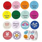 YOJO Thank You Stickers,1000 Pcs 1 Inch Thank You Stickers for Baking Packaging Envelope Seals Small Business,Thank You Labels for Party Wedding Birthday