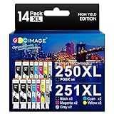 GPC Image Compatible Ink Cartridge Replacement for Canon 250XL 251XL PGI-250XL CLI-251XL Compatible with Pixma MX922 MG7520 MG5520 MG5420 Printer, 14 Pack (4PGBK,2Black,2Cyan,2Magenta,2Yellow,2Gray)