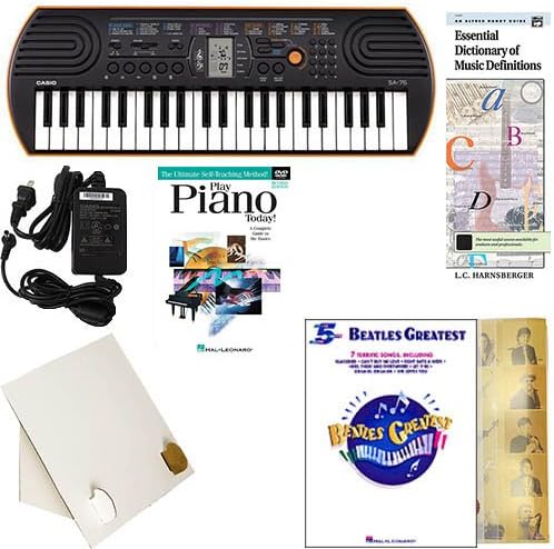 Homeschool Music - Learn to Play the Piano Pack (Beatles Greatest Book Bundle) - Includes Casio SA76 Keyboard w/Adapter, learn 2 Play DVD/Book, Books & All Inclusive Learning Essentials