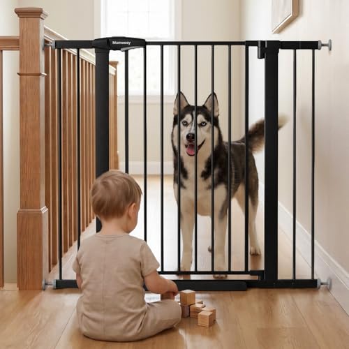 Image of Mumeasy 36 inch Extra Tall Baby Gate for Stairs, 29.7-43 inch Auto Close Dog Gate