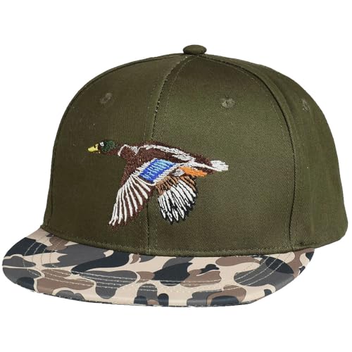 Image of EDTREK Performance Outdoorsman Snapback Truck Hat with Flat Brim - Unique Animal Embroidery