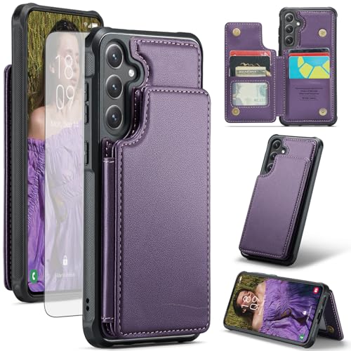 Étui Samsung S24 Plus Asuwish en cuir avec blocage RFID et porte-cartes