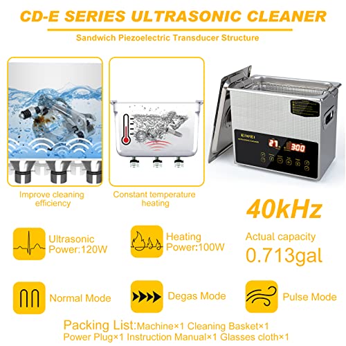 Eiwei CD-E 3L Ultrasonic Cleaner Dual-Frequency Professional Digital Stainless Steel Cleaning Machine thumb #1