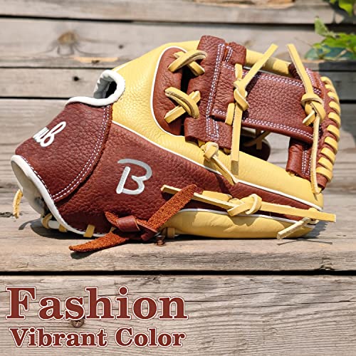 Beoub Baseball Softball Glove Youth Adults Mens Women Junior 11.5 Inch Left Handed Throw I Web Leather Infield Outfield Fielding Mitts Gifts #TOP1