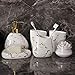 CZOOR 6 / 7pcs Set Accessori per Bagno in Ceramica in Marmo Dorato Set distributore di Sapone/Portaspazzolino/Bicchiere/Portasapone Prodotti da Bagno @ 6pcs_Gold