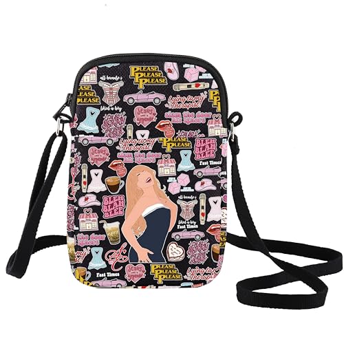 LEVLO Bolsa cruzada para cantante, álbum de música, regalo para amantes de los conciertos, bolsa de hombro para cantante y tour, Bleh C Negro