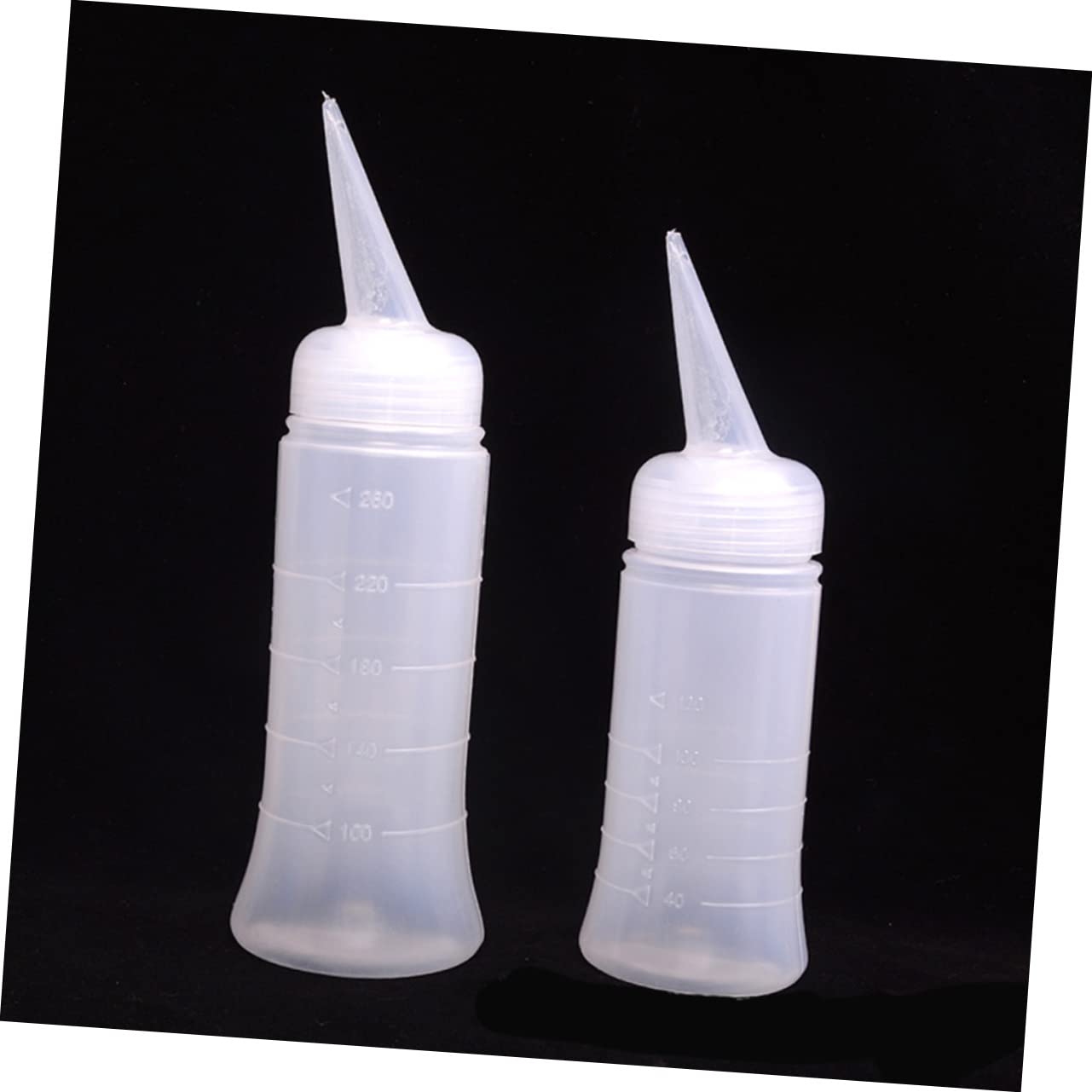 OUNONA 5pcs Plastic Applicator Bottles for Hair Spray Travel Toiletries Empty Scale Shampoo Bottles for Hairdressing