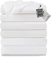 Lavisun 6 Pack Twin Flat Sheets - Soft Double-Brushed Microfiber, Hotel Quality, Wrinkle-Resistant 66x96" White Bulk Bedding
