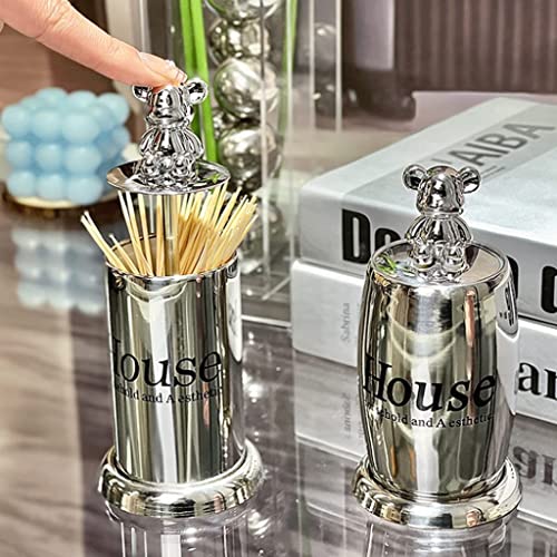 Porte-cure-dents en argent chic idée cadeau art de la table conteneur inox - 5