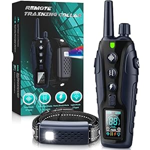 Dog Shock Collar – 4000FT Dog Training Collar with Remote Waterproof e Collar with Flashing Light, Adjustable Pitch Beep(1-8), Vibration(1-16), Safe Shock(1-99), and Keypad Lock