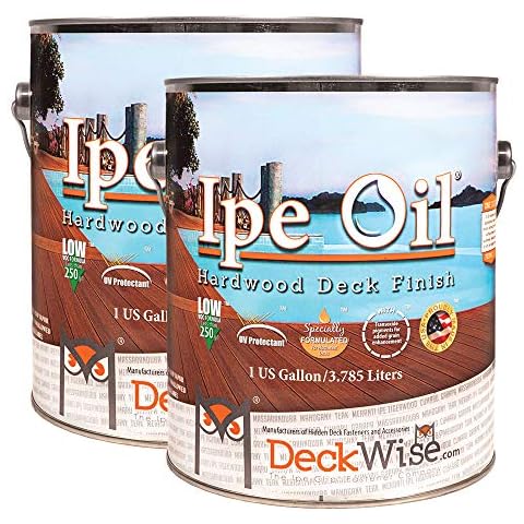 DeckWise Ipe Oil Hardwood Deck Semi-Transparent 250 VOC Natural Finish (Pack of 2, 1-Gallon Each) Cover