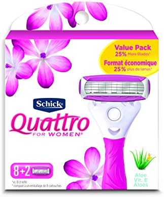 Schick Quattro Ultra Smooth Razor Blade Refills for Women Value Pack, 10 Count