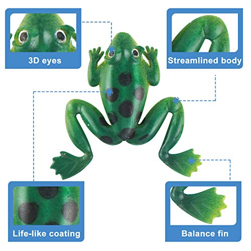 Pure Vie Fishing Topwater Lures Kits Mixed Universal Artificial Soft Baits Tackle Including Crankbaits, Spinnerbaits, Plastic Worms, Frogs, Hooks, Tackle Box - Freshwater Saltwater Fishing Equipment #TOP5