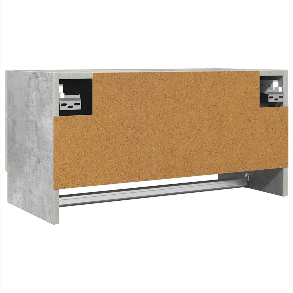 Kleiderschrank Betongrau 70x32,5x35cm Holzwerkstoff mit Kleiderstange, Stauraum, Fach, Regal, Tür, Wäscheschrank, Garderobe, ideal für Schlafzimmer, Flur, Kinderzimmer