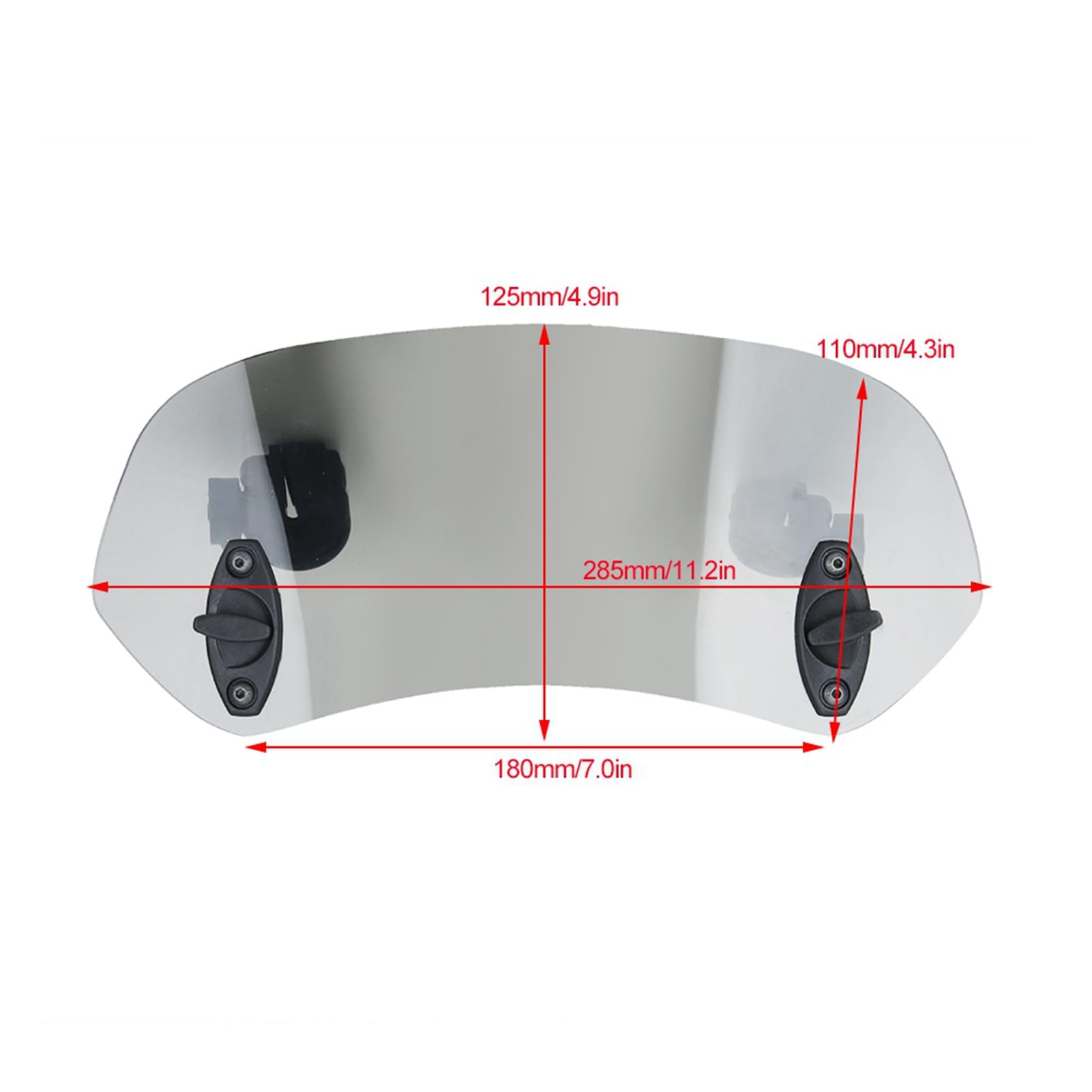 Motorrad Windschutzscheibe Clip-On – Universell Verstellbarer Windabweiser | Aus Acryl, Einfach Montierbar Für Fast Alle Motorräder