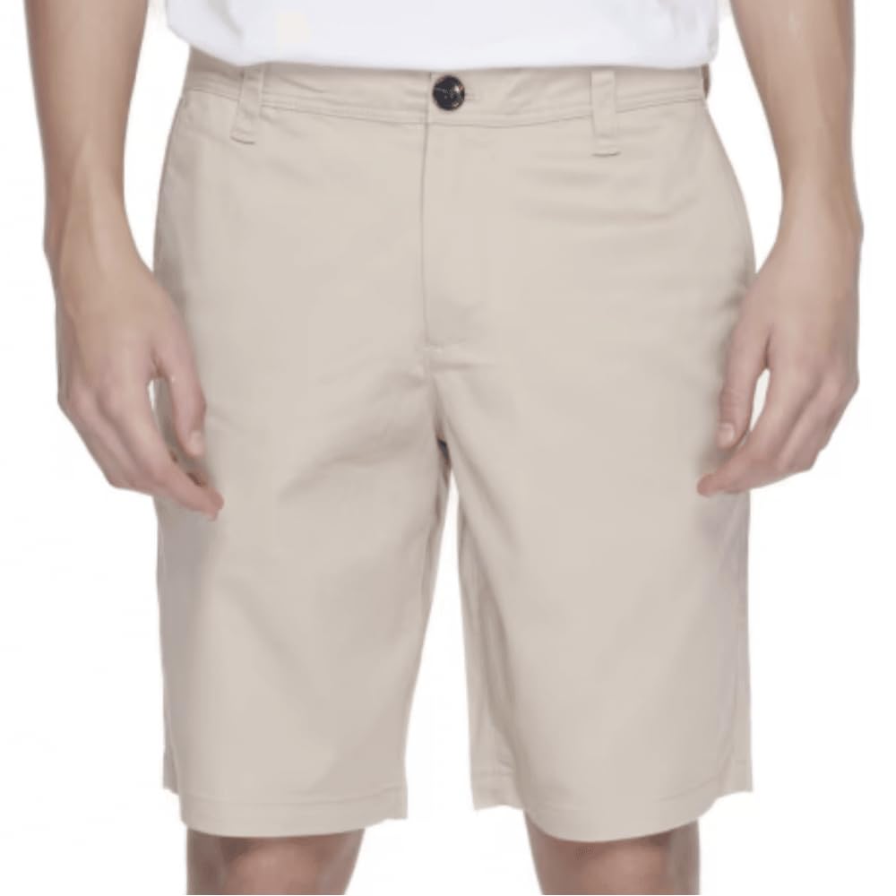 Armani Exchange Men's Cream Cotton Chino Shorts 34"