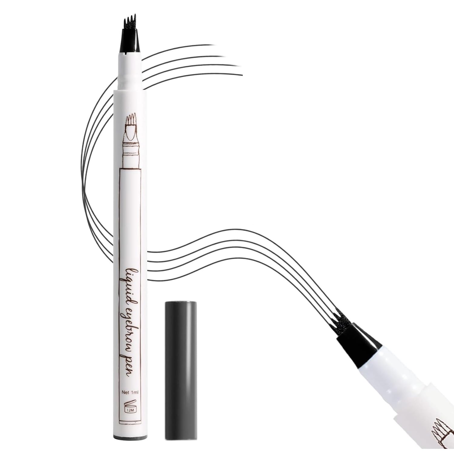 Facejewel Grey Eyebrow Pencil, Liquid Eyebrow Pen, Smudgeproof Long Lasting Fine Sketch Brow Pen-image-41