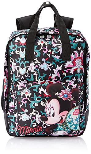 Bolsa Mochila Feminina Escolar Grande Minnie 9802 03 Bolsos Cor:preto