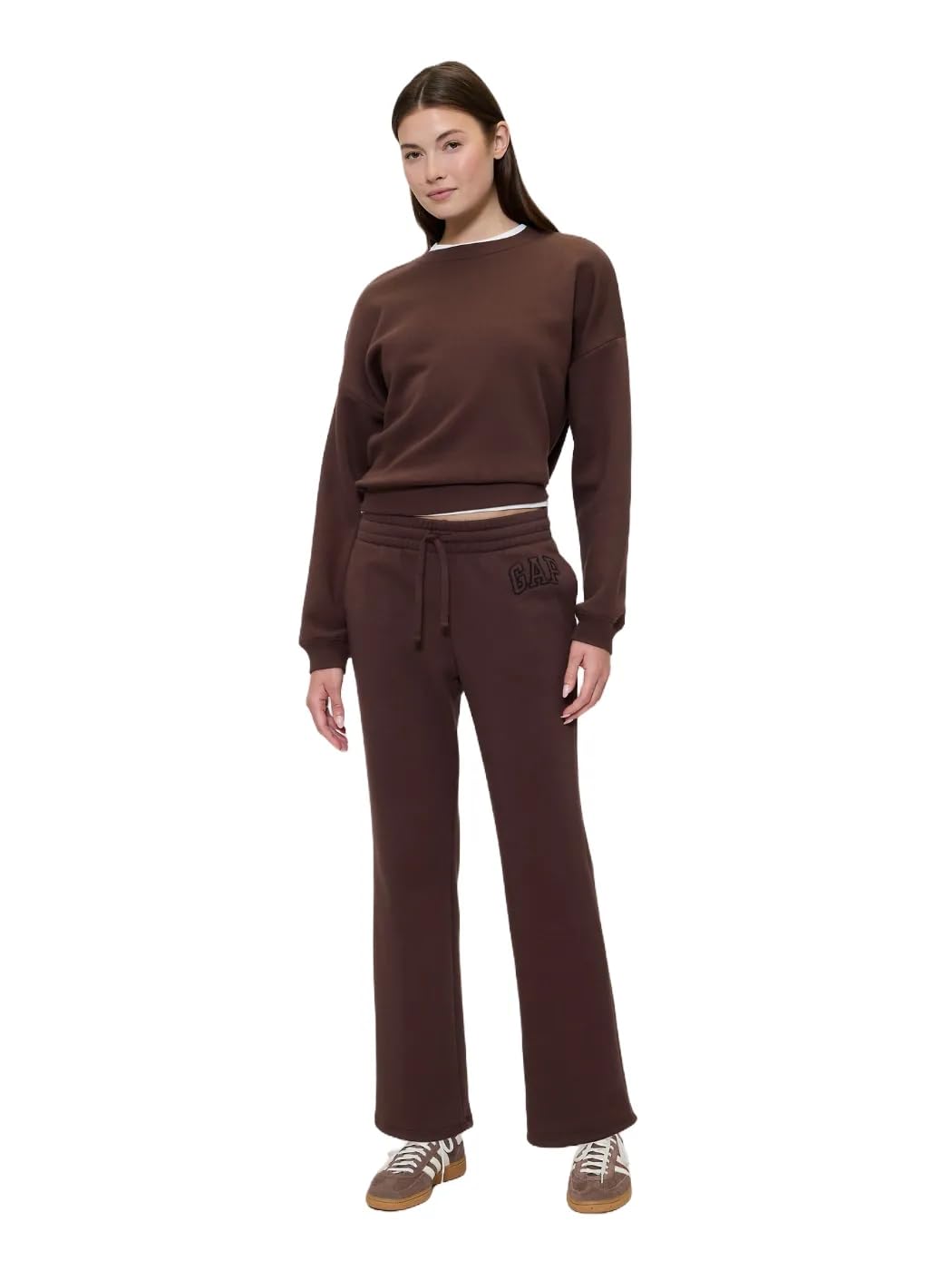 GAP Women's Heritage Boot Cut Jogger, Chocolate Bar 041, Large