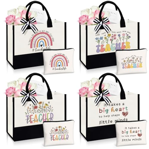 Image of UAREHIBY Teacher Appreciation Week Gift In Bulk,Teacher Gifts for Women Tote Bag,End of Year Teacher Thank You Gift,Back to School,Christmas Valentine Day Gifts for Teachers
