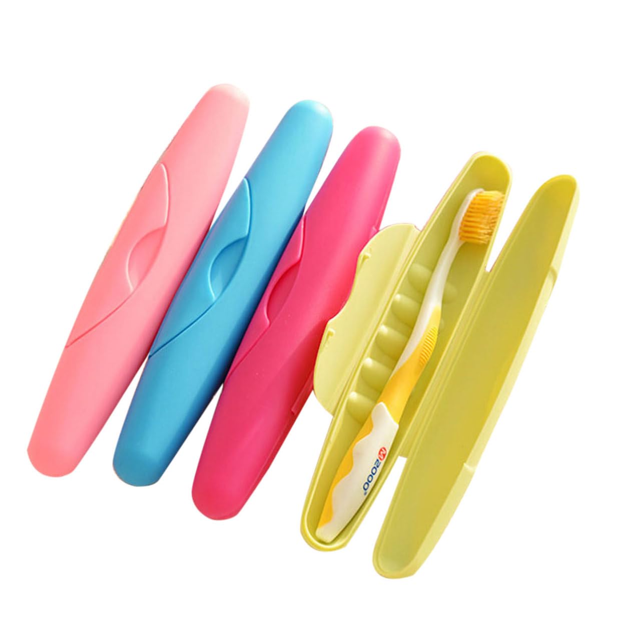 FRCOLOR 12 Unidades Estuche de Viaje para Cepillo de de Viaje, Soporte para Tubo con Tapa, Tubo de Cepillo de, Caja de Almacenamiento para cepillos de con Cerradura, Caja de