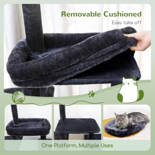 Modern Cat Tree for Indoor Adult Cats with Condo & Scratching Posts - Image 6