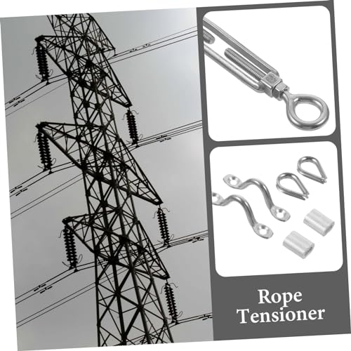 PartyKindom 3 piezas Tensor de Cable de Acero Inoxidable Ajustable con Ojo y Ojo para Pasamanos de Cable para Aplicaciones Arquitectónicas y Decorativas miniatura 3