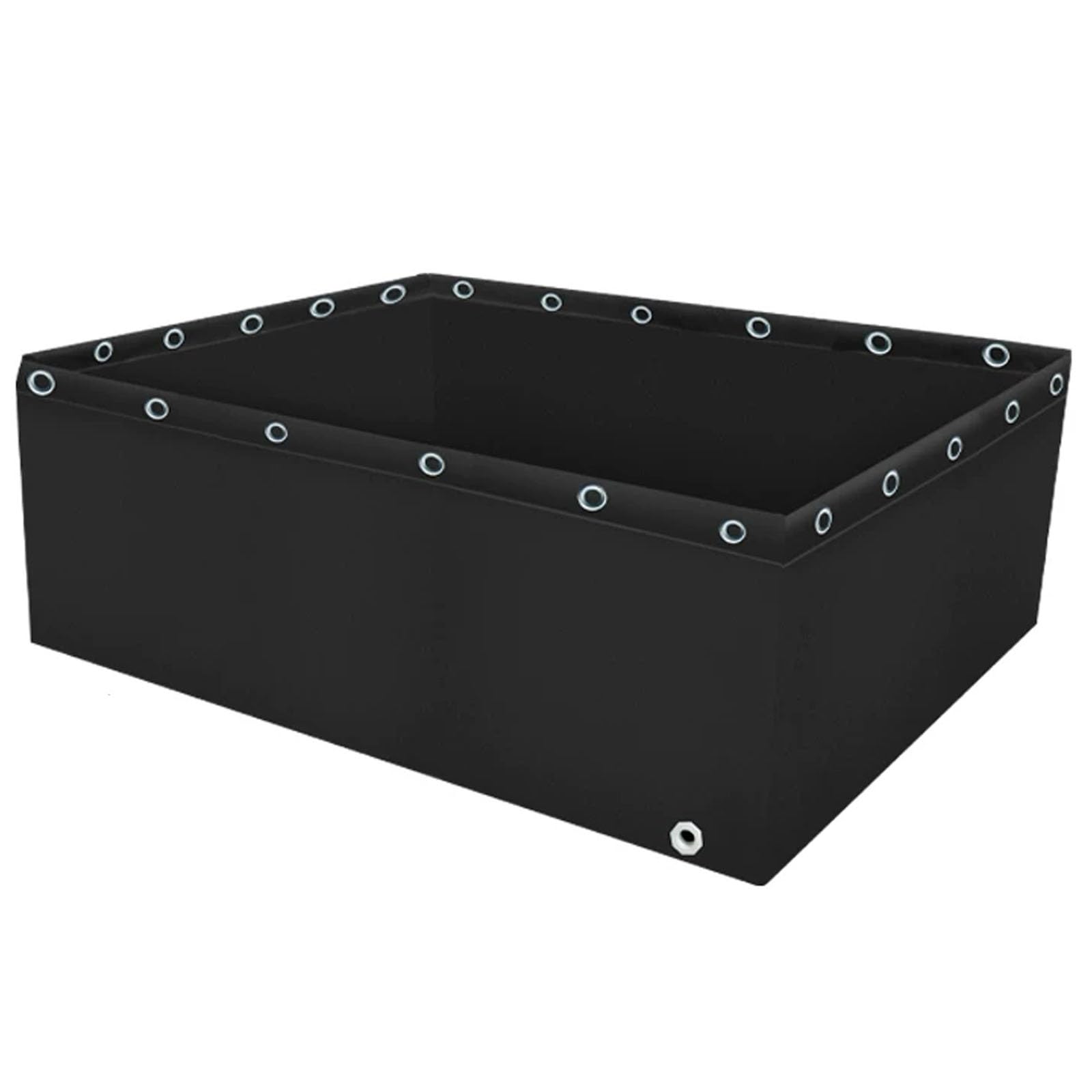 Piscina de lona de PVC negra con válvula de drenaje, 5 x 1 x 0,8 m, tanque de retención temporal, piscina para rios y uso al aire libre