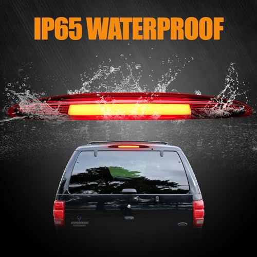 Image of Third 3rd Brake Light LED for 1997-2002 Ford Expedition, High Mount Rear Brake Lights Assembly for 97-02 Expedition, Waterproof Center Cab Lamp Stop Light (RED)