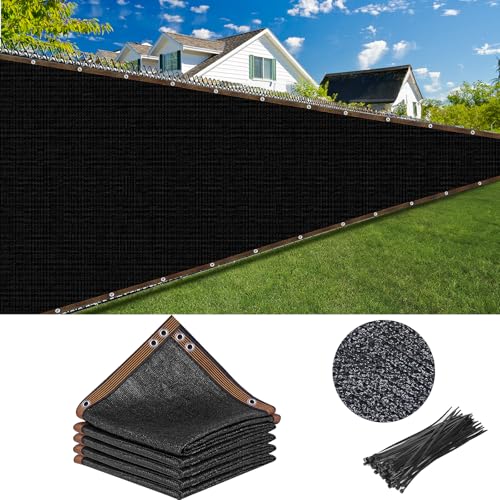 Fence Privacy Screening 1.5 x 15 m, Garden Fence Covering Outdoor Windbreak Netting with Cable Ties for Outdoor Plants Backyard Patio Privacy Wall (Black)