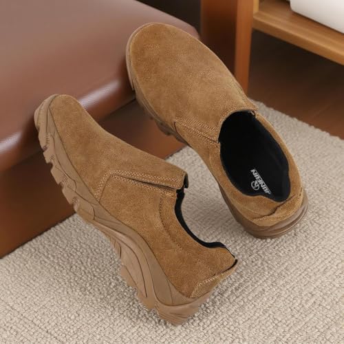 Image of Men's Leather Slip-on Shoes, Lightweight Comfortable Versatile Stylish Loafers with Steel Shank