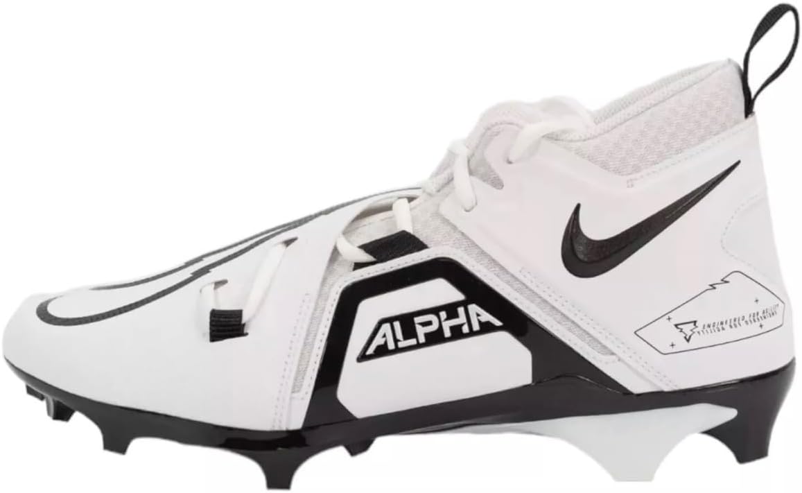 Nike Alpha Menace Pro 3 Mid Men's Football Cleats White Black DM1788-103 Size 16