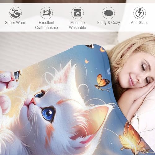 Couverture chat plaid flannel chaud linge de lit 130x150