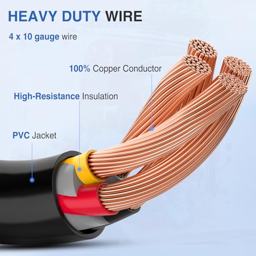 Image of Nilight EV Dryer Y Splitter Adapter Cord 30 Amp Male Plug to Two 30Amp Female Receptacle 4 Prong 125V /250V 7500 Watt Pure Copper Conversion Heavy Duty STW 10 AWG Cable 14-30P 14-30R 30M /30F