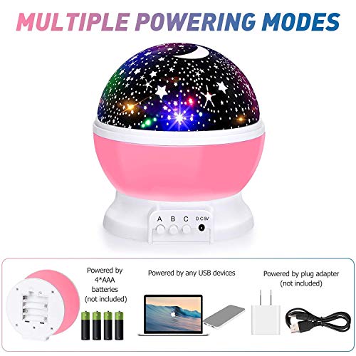 Image of Desidiya 360-Degree Rotating Star Projector, Desk Lamp Multi Colors Changing with USB Cable, Best for Children Baby Bedroom and Party Decorations