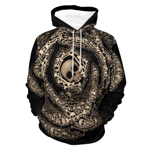 Sweatshirt à capuche UMENG crâne d'or, idéal pour vos sorties urbaines et soirées entre amis