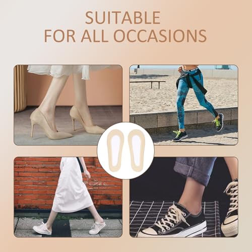 Carreneu 5 Paar FüßLinge Damen FüSslinge Damen Nylon Socken Unsichtbar Nylon SöCkchen Atmungsaktiv Sneaker Socken Licht Unsichtbare Kurze Ballerina So-cken Mit Anti-Rutsch-Silikon Hautfarbe