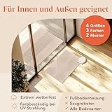 Blumtal Fußmatte 40x60 cm - rutschfeste Schmutzfangmatte - Fußabtreter mit Muster - Fußmatten Haustür - Türmatte aus Polyester - Fußmatte innen/Schmutzfangmatte außen - Fußabstreifer Beige