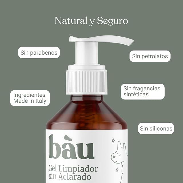 Foto 6 de 8 de BAU Cosmesi Gel Limpiador sin Aclarado, Champú en Seco para Perros, Higienizante e Hidratante