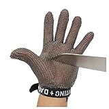 BCPPO Kettenhandschuh Schnittfeste Handschuhe Kettenhemdhandschuhe, Austernschalen-Kartoffel-Schneiden Chef-Sicherheitsarbeits-Edelstahl-Handschuhe (Size : 1PCS/XL)