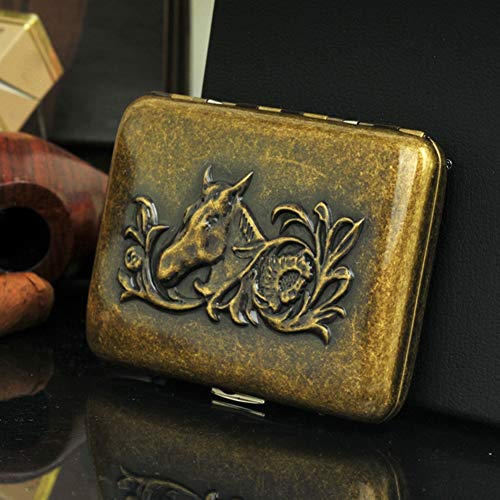 Preisvergleich Produktbild Weinlese-Zigarettenetui Starke Zigarettenetui Durable Copper Cigarette Automatic Box Portable Kann 16 Passen