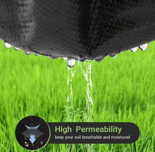 Image of Premium Heavy Duty Weed mat 110 GSM (1 Meters * 50 Meters) Weed Control mat Barrier Landscape Fabric, High Water Permeability, UV Resistant, Black Blocks Sunlight Smooth Edges