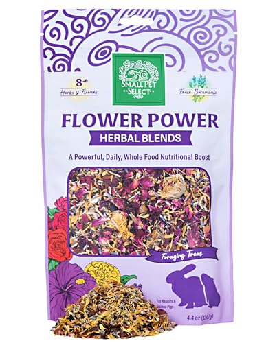 Small Pet Select - Flower Power Herbal Blend, a Natural Herbal Treat for Rabbits and Guinea Pigs, 4.4oz