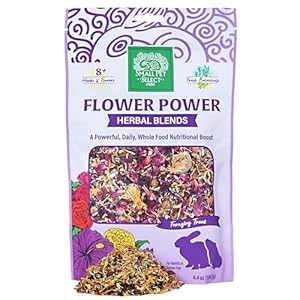 Small Pet Select – Flower Power Herbal Blend, a Natural Herbal Treat for Rabbits and Guinea Pigs, 4.4oz