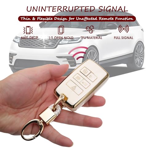 ZHENGSZ 2PCS Compatible with Range Rover Key Fob Cover Fits 2018-2025 Land Rover Jaguar E I-PACE XE XJ XF Vogue Velar Range Discovery Rover Sport Accessories by ZHENGSZ - Used condition - Image 6