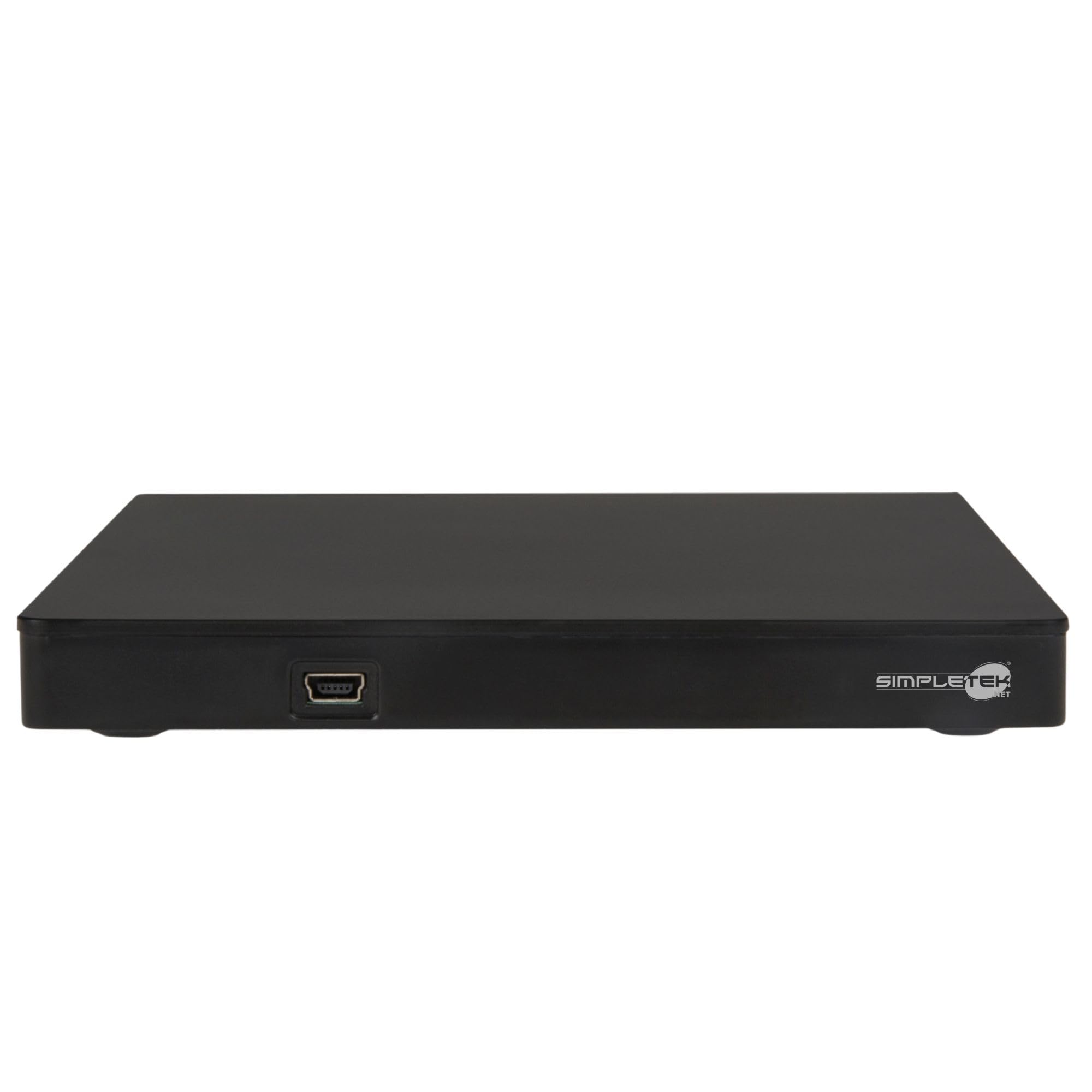 SIMPLETEK - Masterizzatore/Lettore DVD CD Esterno USB 2.0 - Portatile e Autoalimentato (XDVDSLIMK) | Cavi alimentazione e dati USB inclusi