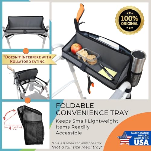 image for KETTLAND BAY Walker Basket for Folding Walker +Flip-Down Walker Tray +